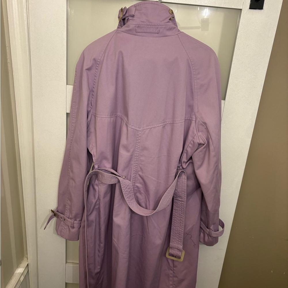 Isaac Mizrahi for Target Women's Trench Coat belted Buttoned Lilac Jacket, XL
